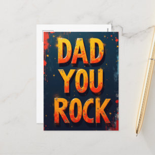 Cartes Pour Fêtes Annuelles Bold Papa You Rock Fête des pères Design moderne