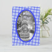 Cartes Pour Fêtes Annuelles Bold Plaid Gingham Christmas Custom Photo Collage (Debout devant)