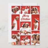 Cartes Pour Fêtes Annuelles Bold Red Merry Christmas Photo Collage 2025 (Devant)