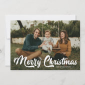 Cartes Pour Fêtes Annuelles Bold Retro Script Joyeux Noël 2 Photo (Devant)