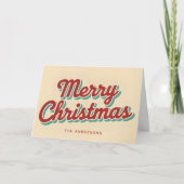 Cartes Pour Fêtes Annuelles Bold Retro Script Merry Christmas Typography (Devant)