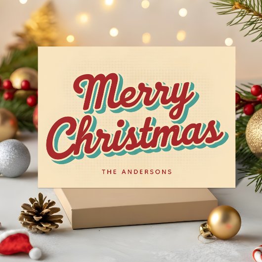 Cartes Pour Fêtes Annuelles Bold Retro Script Merry Christmas Typography