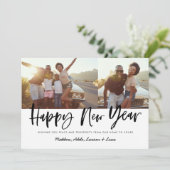 Cartes Pour Fêtes Annuelles bold script heureux nouvelle année multi photo nou (Debout devant)