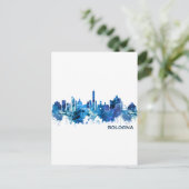 Cartes Pour Fêtes Annuelles Bologne Italie Skyline Bleu (Debout devant)