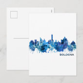 Cartes Pour Fêtes Annuelles Bologne Italie Skyline Bleu (Devant / Derrière)