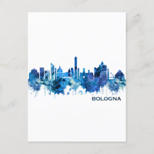 Cartes Pour Fêtes Annuelles Bologne Italie Skyline Blue