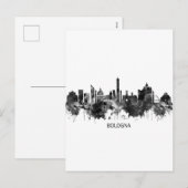 Cartes Pour Fêtes Annuelles Bologne Italie Skyline BW (Devant / Derrière)