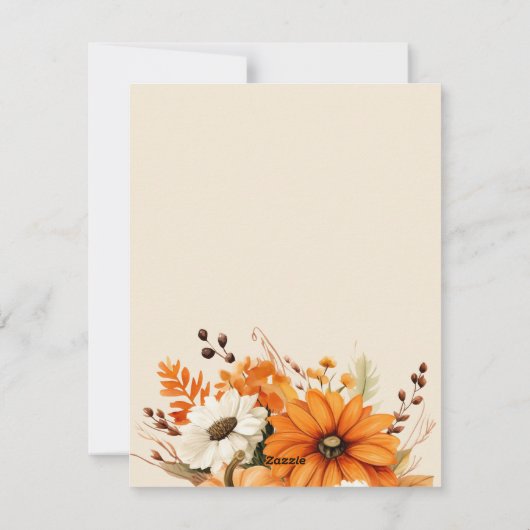 Cartes Pour Fêtes Annuelles Bon Action de grâce (Dos)