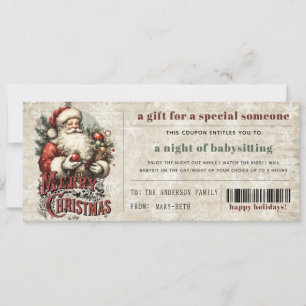 Cartes Pour Fêtes Annuelles Bon de Cadeau de Noël sur Papier Ancien Effet Grun