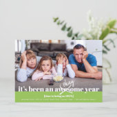 Cartes Pour Fêtes Annuelles Bon Nouvel An Gras Moderne Simple Funky Photo Vert (Debout devant)