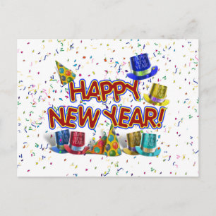 Cartes Pour Fêtes Annuelles Bon Nouvel An Texte avec des Casquettes et des Con