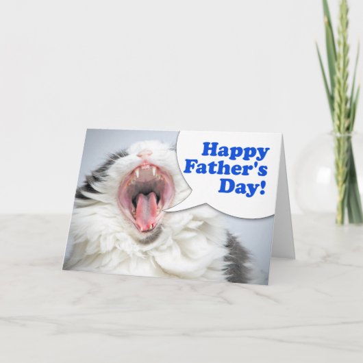 Cartes Pour Fêtes Annuelles Bon Père papa Drôle Chat Drôle Chat hurlant Humour (Devant)