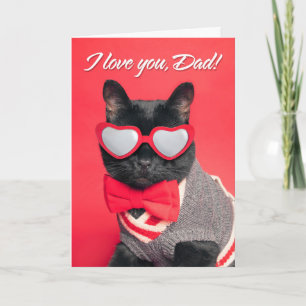 Cartes Pour Fêtes Annuelles Bon père's Papa Chat noir dans Lunettes de soleil 