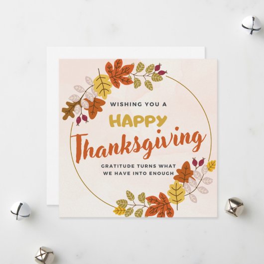 Cartes Pour Fêtes Annuelles Bon thanksgiving (Devant/Arrière en situation)