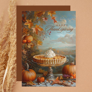 Cartes Pour Fêtes Annuelles Bon thanksgiving à tarte Citrouille à feuilles d'a