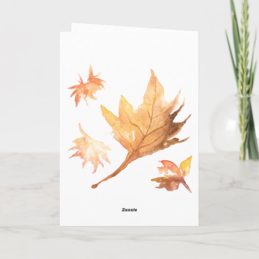 Cartes Pour Fêtes Annuelles Bon thanksgiving aquarelle Feuilles d'érable (Dos)