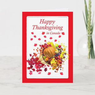 Cartes Pour Fêtes Annuelles bon thanksgiving au Canada Cornucopia