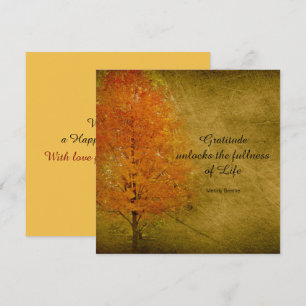 Cartes Pour Fêtes Annuelles Bon thanksgiving Automne Feuilles Gratitude Appart