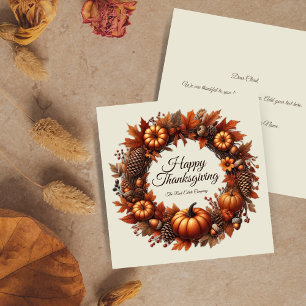 Cartes Pour Fêtes Annuelles Bon thanksgiving Automne Feuilles Wreath Company