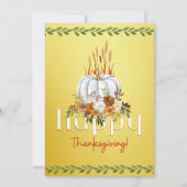 Cartes Pour Fêtes Annuelles Bon thanksgiving Automne Floral Citrouille plat Ja (Devant)