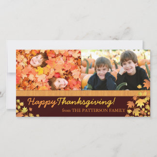 Cartes Pour Fêtes Annuelles Bon thanksgiving Automne laisse deux photos