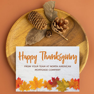 Cartes Pour Fêtes Annuelles Bon thanksgiving Automne Quitte l'activité personn