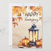Cartes Pour Fêtes Annuelles Bon thanksgiving boho citrouille lanterne (Devant)