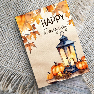 Cartes Pour Fêtes Annuelles Bon thanksgiving boho citrouille lanterne