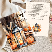 Cartes Pour Fêtes Annuelles Bon thanksgiving boho citrouille lanterne