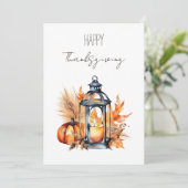 Cartes Pour Fêtes Annuelles Bon thanksgiving boho citrouille lanterne (Debout devant)