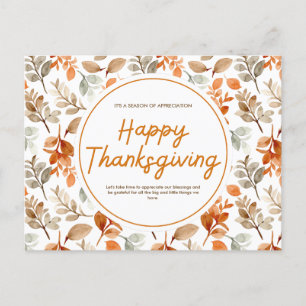 Cartes Pour Fêtes Annuelles Bon thanksgiving botanique d'orange
