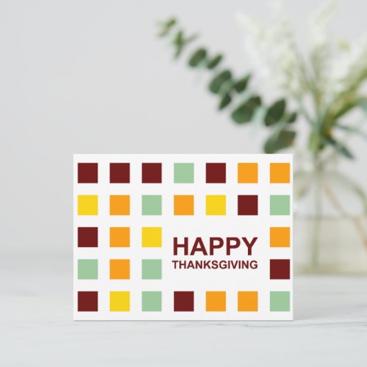 Cartes Pour Fêtes Annuelles bon thanksgiving (carrés modernes) (Debout devant)
