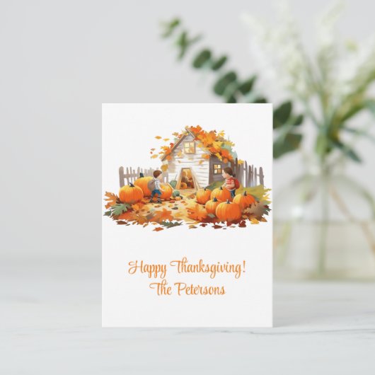 Cartes Pour Fêtes Annuelles Bon thanksgiving Citrouille (Debout devant)