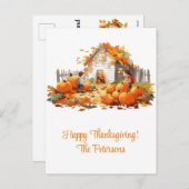 Cartes Pour Fêtes Annuelles Bon thanksgiving Citrouille (Devant / Derrière)