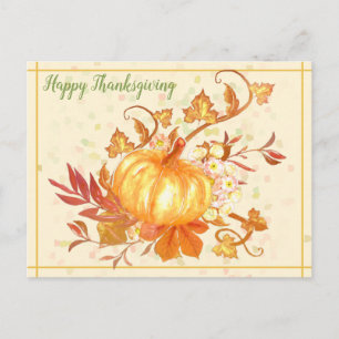 Cartes Pour Fêtes Annuelles Bon thanksgiving Citrouille Art Feuille