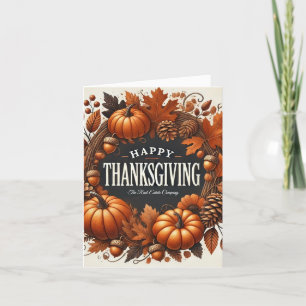 Cartes Pour Fêtes Annuelles Bon thanksgiving Citrouille Automne Feuilles Wreat