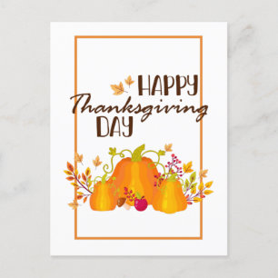 Cartes Pour Fêtes Annuelles bon thanksgiving Citrouille de jour avec Feuilles 