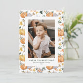 Cartes Pour Fêtes Annuelles Bon thanksgiving Citrouille de récolte d'automne p (Debout devant)