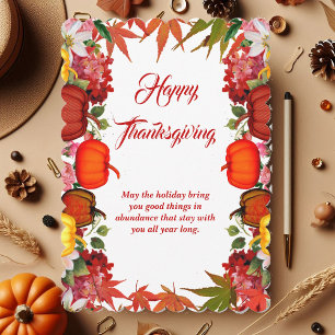 Cartes Pour Fêtes Annuelles Bon thanksgiving Citrouille MFeuille