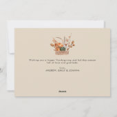 Cartes Pour Fêtes Annuelles bon thanksgiving citrouille moderne (Dos)