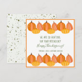 Cartes Pour Fêtes Annuelles Bon thanksgiving Citrouille moderne (Devant / Derrière)
