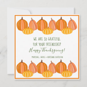 Cartes Pour Fêtes Annuelles Bon thanksgiving Citrouille moderne