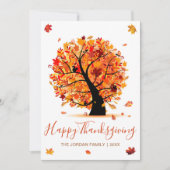 Cartes Pour Fêtes Annuelles Bon thanksgiving customisé Arbre d'automne (Devant)