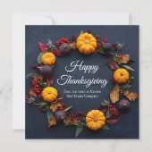 Cartes Pour Fêtes Annuelles Bon thanksgiving d'affaires moderne Citrouille Wre (Devant)