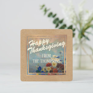 Cartes Pour Fêtes Annuelles Bon thanksgiving d'aquarelle florale personnalisé