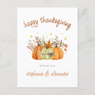 Cartes Pour Fêtes Annuelles Bon thanksgiving d'automne Citrouille moderne