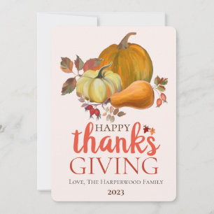 Cartes Pour Fêtes Annuelles Bon thanksgiving d'automne de la récolte de l'aqua