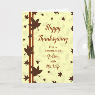 Cartes Pour Fêtes Annuelles Bon thanksgiving d'automne Godson et sa femme