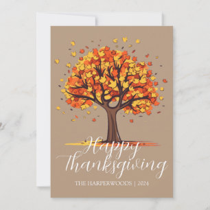 Cartes Pour Fêtes Annuelles Bon thanksgiving de chute simple photo de famille