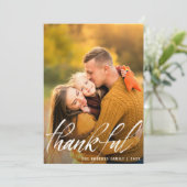 Cartes Pour Fêtes Annuelles bon thanksgiving de script de brosse rustique (Debout devant)